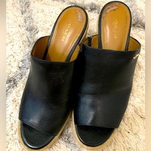 Coach leather wedge espadrilles size 8
